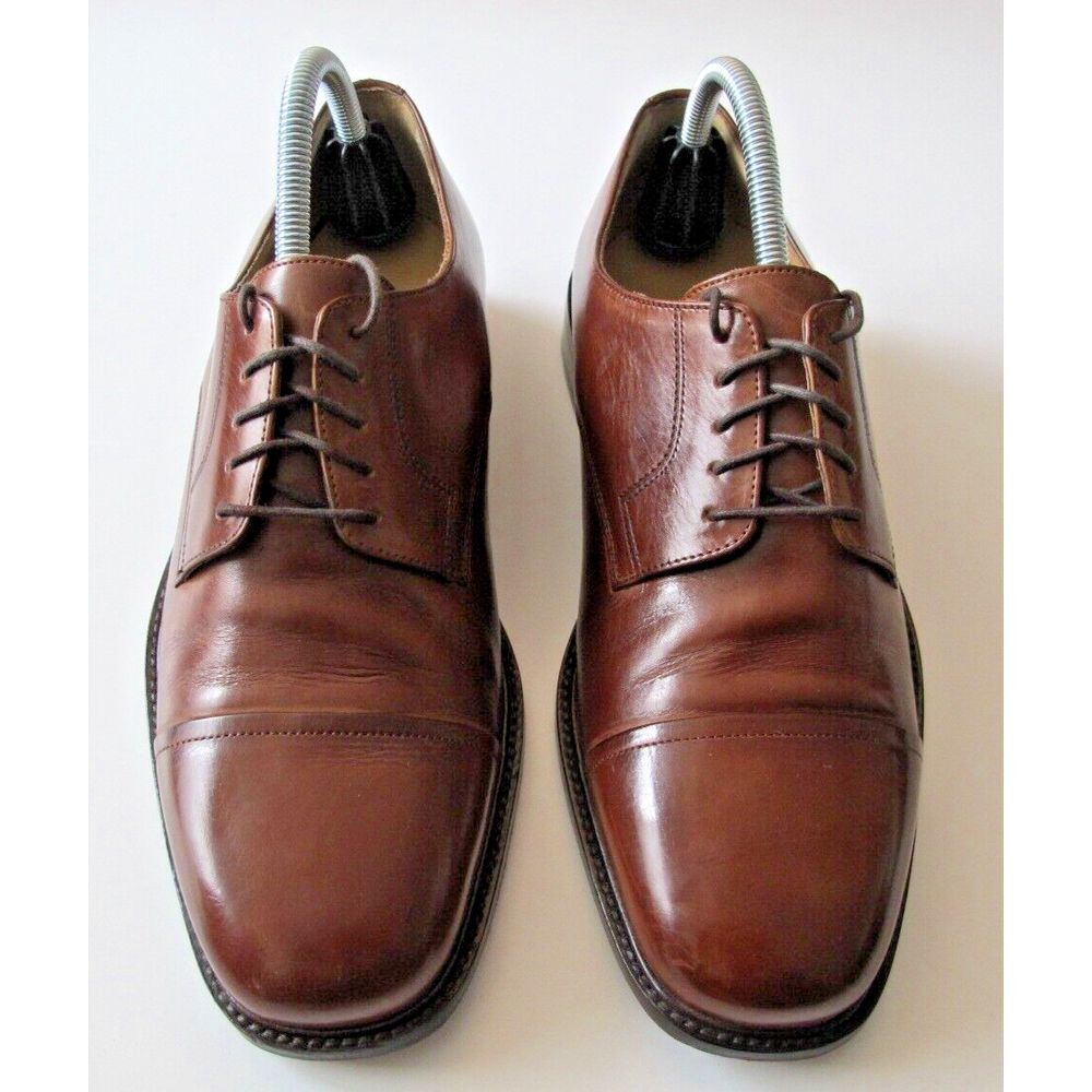 Men's Size 8.5M J. Murphy by Johnston & Murphy Novick Brown Cap Toe Dress Shoes - Picture 2 of 8